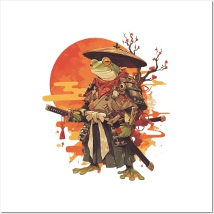 samurai frog Posters and Art